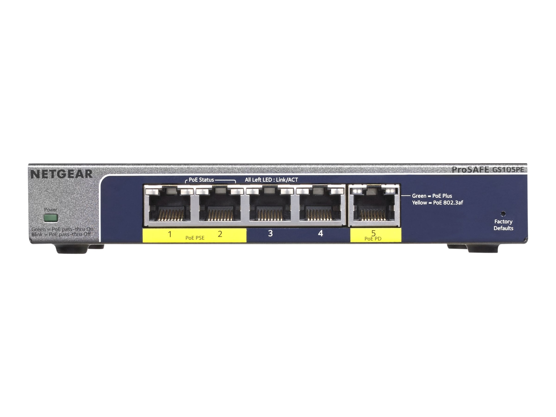 NETGEAR 5-Port Gigabit Smart Managed Plus Switch, PD Powered (GS105PE)