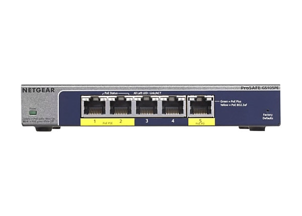 NETGEAR ProSAFE 5-Port Gigabit Web Managed (Plus) Switch (GS105PE-10000S)
