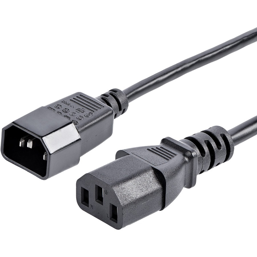 StarTech.com 6ft (1.8m) Power Extension Cord, C14 to C13, 10A 125V, Computer Power Cord Extension