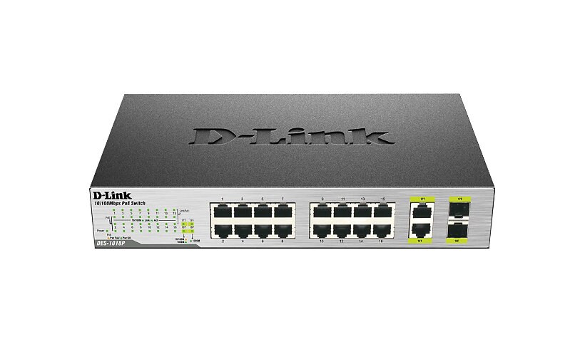 D-Link DES 1018MP - switch - 18 ports - unmanaged