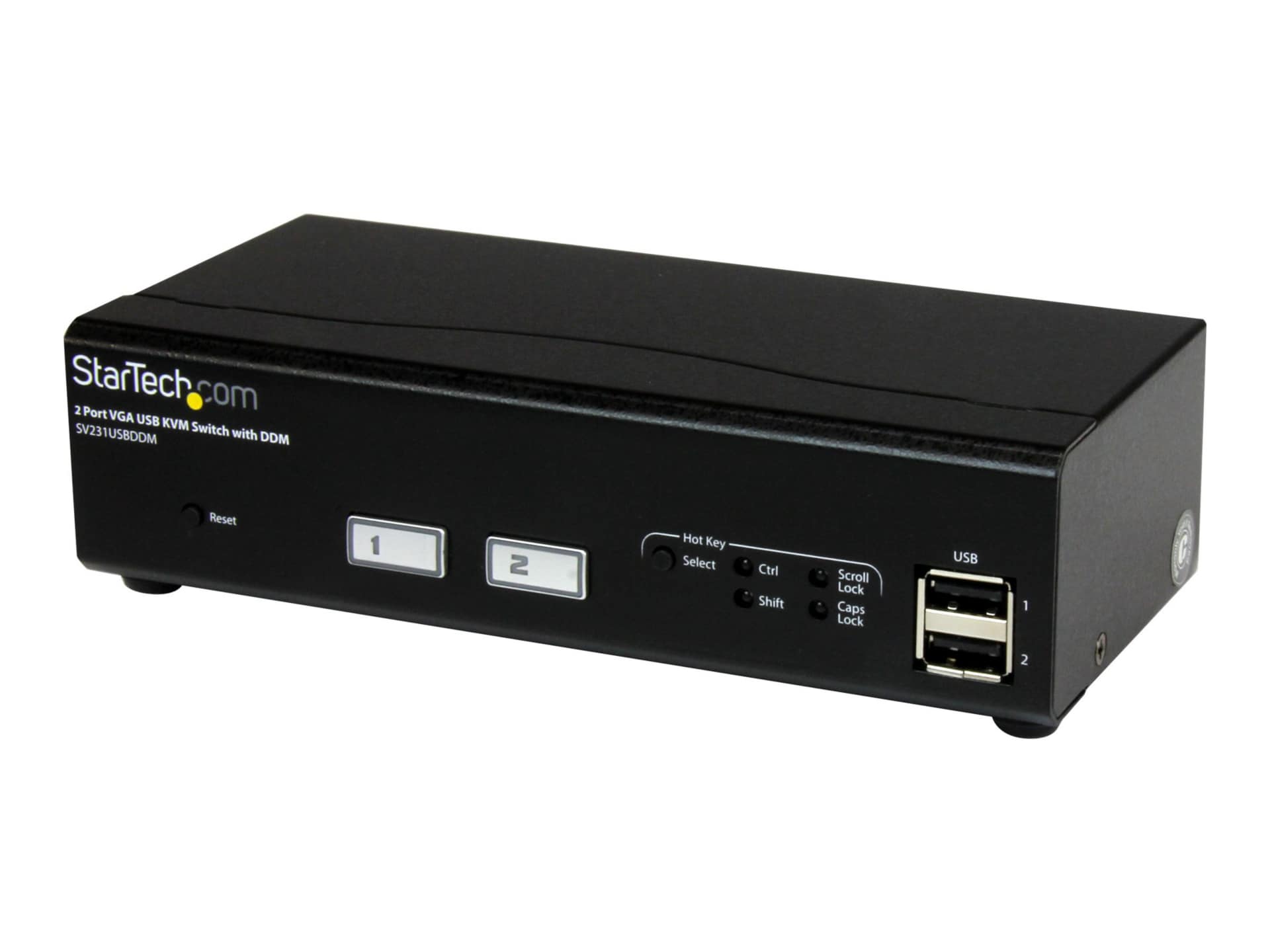 StarTech.com 2 Port USB VGA KVM Switch with DDM Fast Switching and Cables