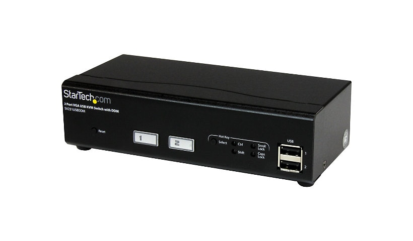 StarTech.com 2 Port USB VGA KVM Switch with DDM Fast Switching and Cables