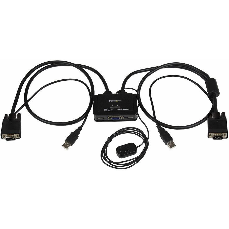 StarTech.com 2 Port USB VGA Cable KVM Switch - USB Powered with Remote Swit