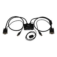 StarTech.com 2 Port USB VGA KVM Switch w/ Cables - Bus Power, Remote Switch