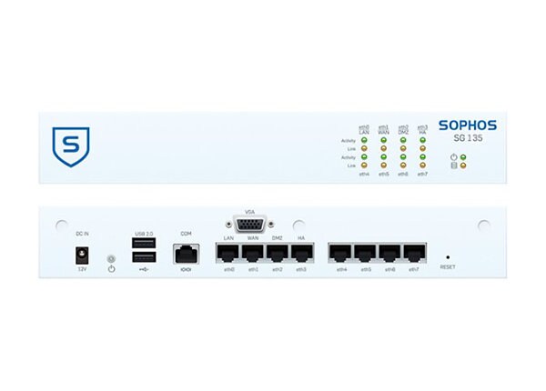 Sophos SG 135 - security appliance - with 3 years TotalProtect