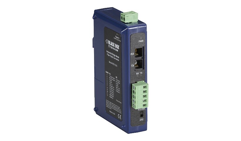 Black Box Industrial DIN Rail RS-232/RS-422/RS-485-Fiber Driver - short-haul modem