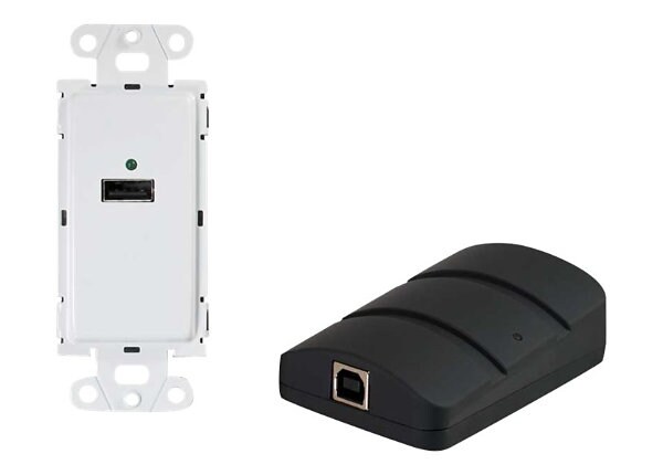 C2G TruLink USB 2.0 Superbooster Dongle Transmitter to Wall Plate Receiver Kit - USB extender - USB 2.0