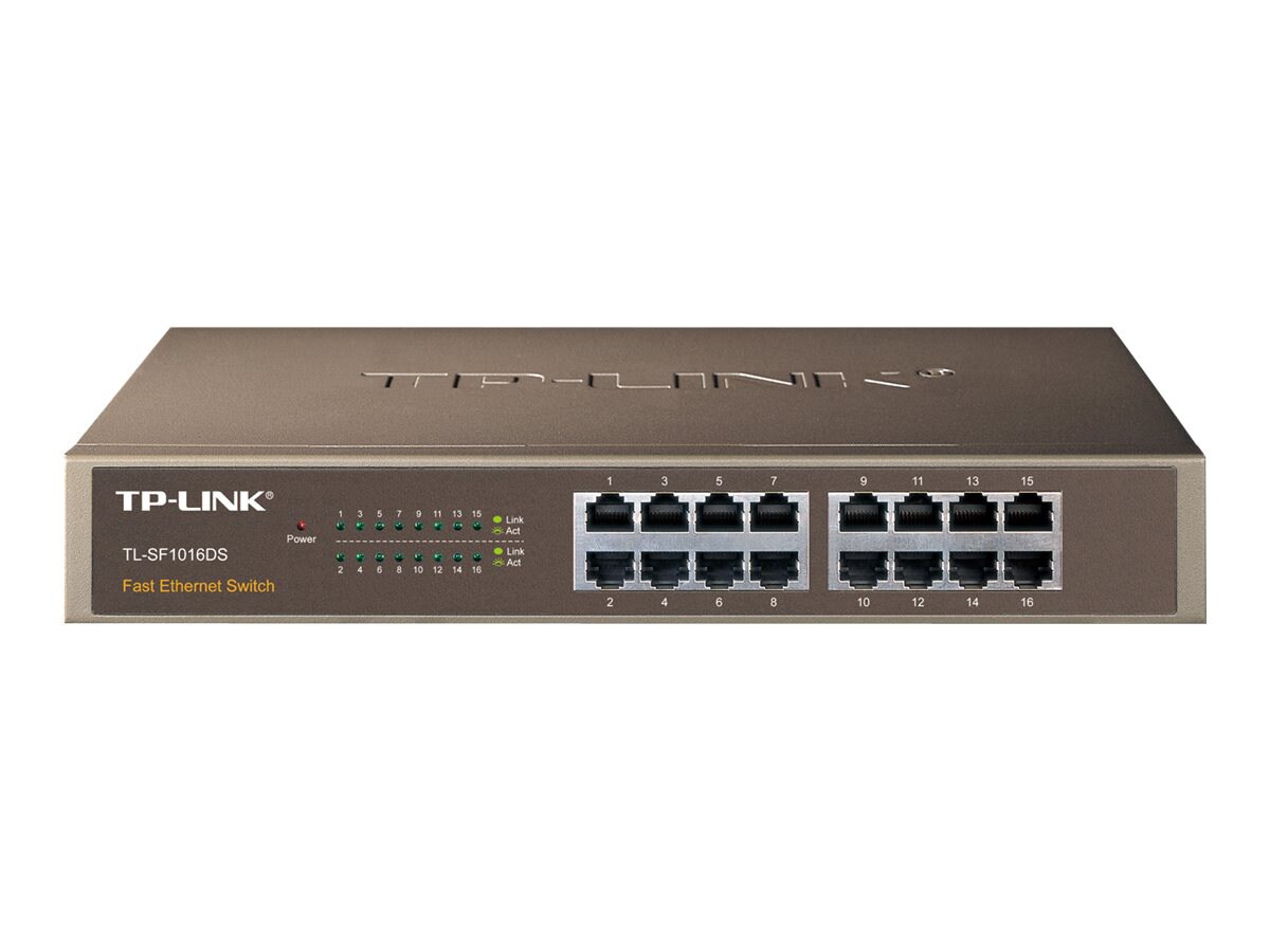 TP-Link TL-SF1016DS - switch - 16 ports - rack-mountable