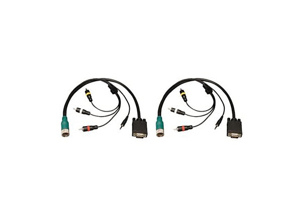 Tripp Lite Easy Pull Type-A VGA Connector Kit RCA Audio-Composite Video M/M - video / audio cable kit - VGA / composite