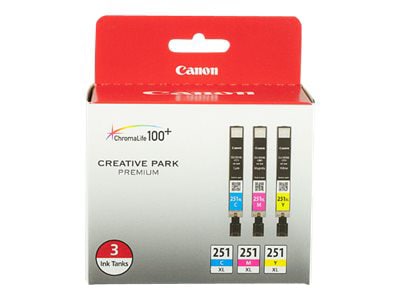 Canon CLI-251 XL 3 Color Pack - 3-pack - XL - yellow, cyan, magenta - original - ink tank
