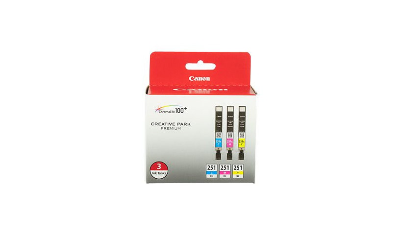 Canon CLI-251 XL 3 Color Pack - 3-pack - XL - yellow, cyan, magenta - original - ink tank