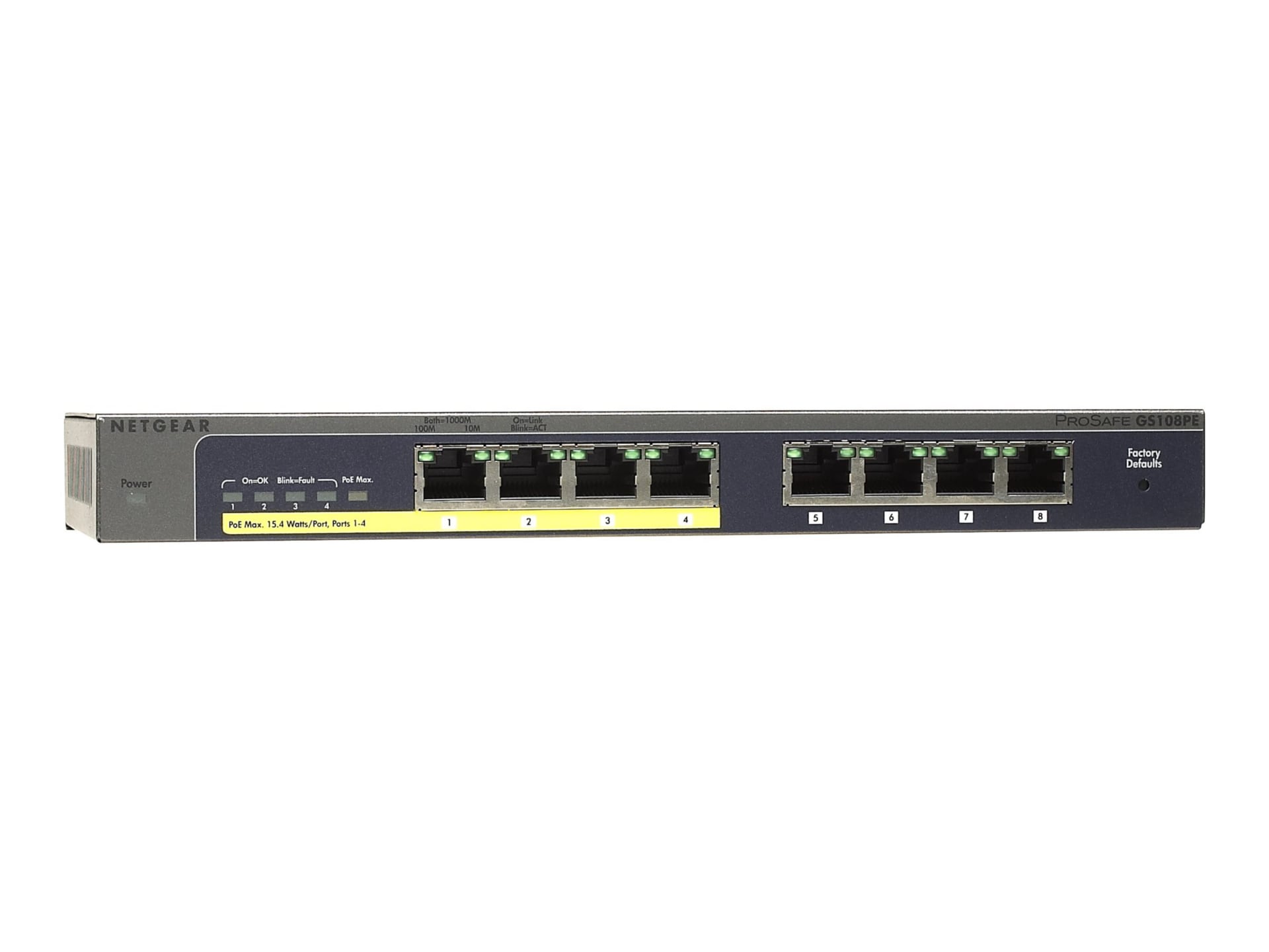 Netgear ProSafe Plus Switch 8-port Gigabit Ethernet Switch with 4-port PoE