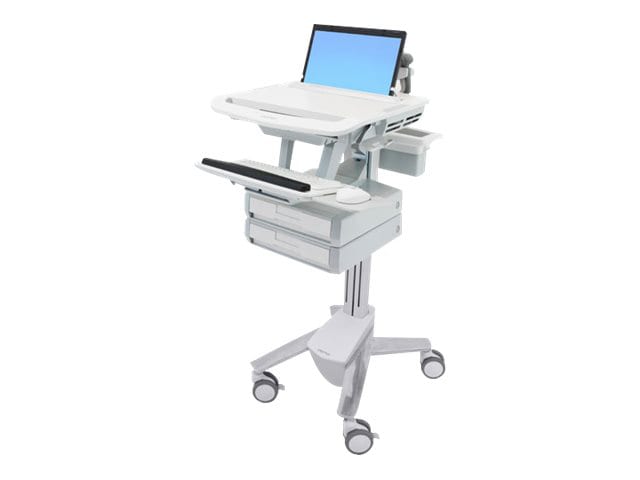 Ergotron StyleView cart - open architecture - for notebook / keyboard / mouse / scanner - gray, white, polished aluminum