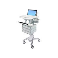 Ergotron StyleView cart - open architecture - for notebook / keyboard / mouse / scanner - gray, white, polished aluminum