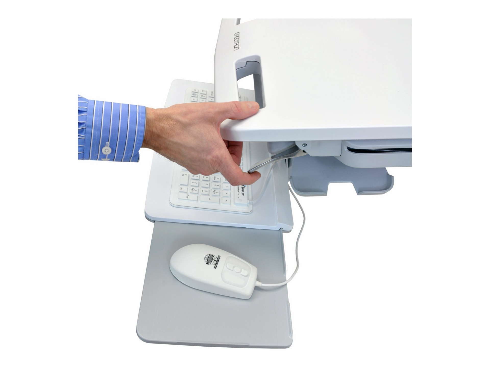 Thumbnail 4 of 4 for Ergotron StyleView cart - open architecture - for notebook / keyboard / mouse / scanner - gray, white, polished aluminum