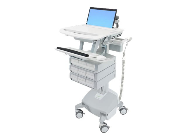 Ergotron StyleView cart - open architecture - for notebook / keyboard / mouse - gray, white, polished aluminum - TAA