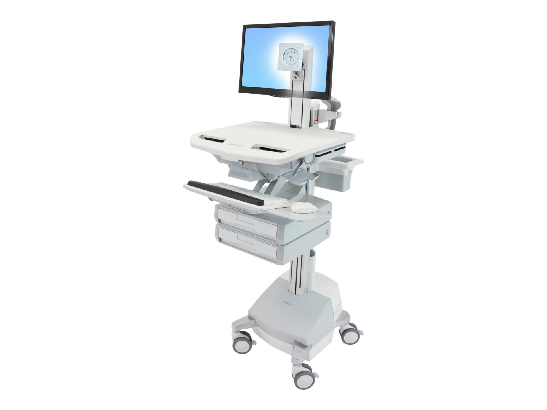 Ergotron StyleView SLA Powered, 2 Drawers cart - for LCD display / keyboard