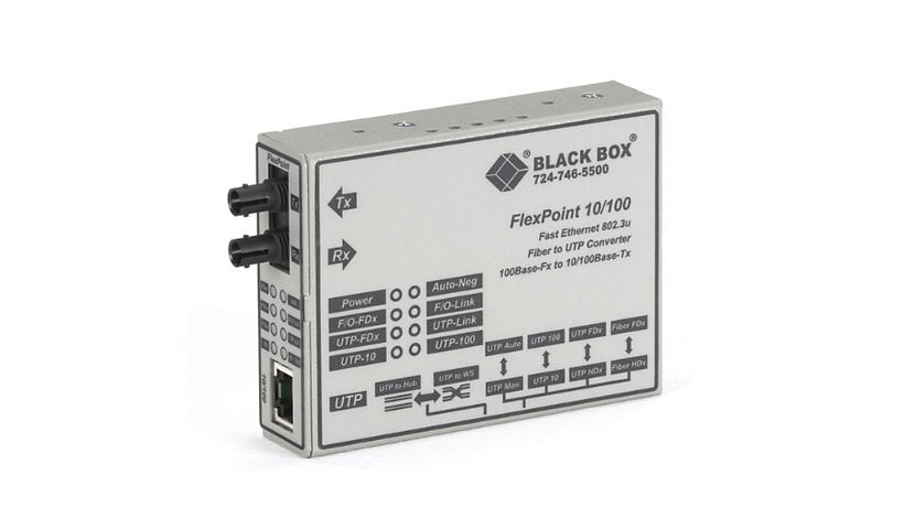Black Box FlexPoint Modular Media Converter - fiber media converter - 10Mb LAN, 100Mb LAN - TAA Compliant