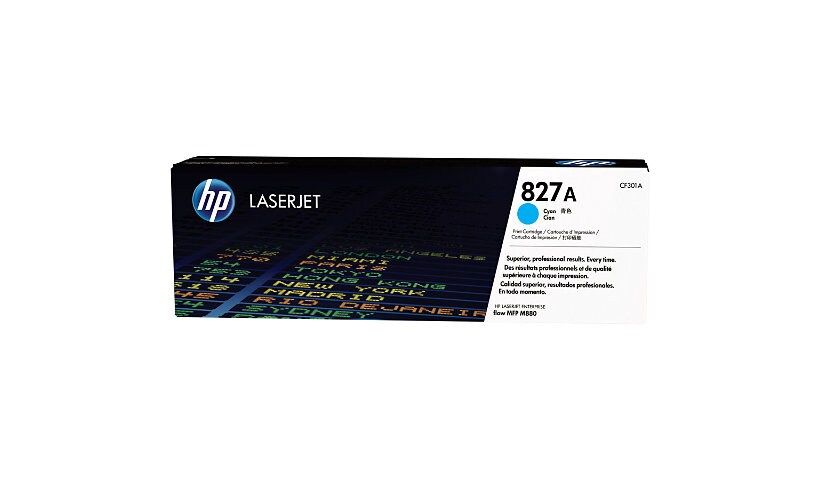 HP 827A Original Laser Toner Cartridge - Cyan - 1 Pack