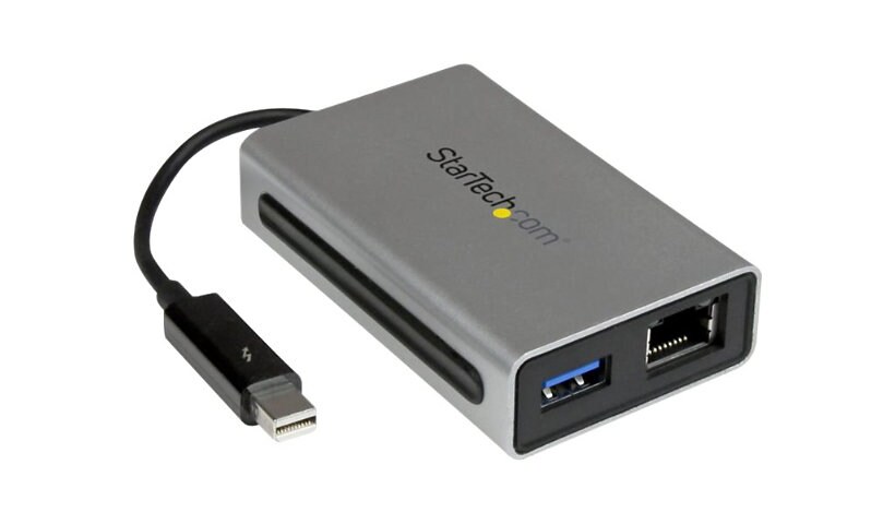 StarTech.com Thunderbolt to Gigabit Ethernet Adapter with USB 3.0 Port