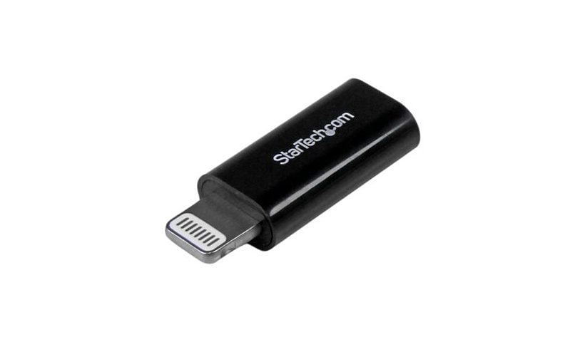 StarTech.com Black Apple Lightning to Micro USB Adapter - iPhone iPod iPad