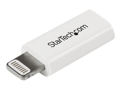 StarTech.com White Apple Lightning to Micro USB Adapter - iPhone iPod iPad
