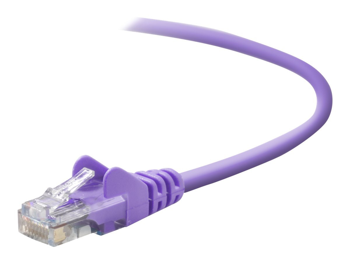 Belkin Cat5e/Cat5 20ft Purple Snagless Ethernet Patch Cable, PVC, UTP, 24 AWG, RJ45, M/M, 350MHz, 20'