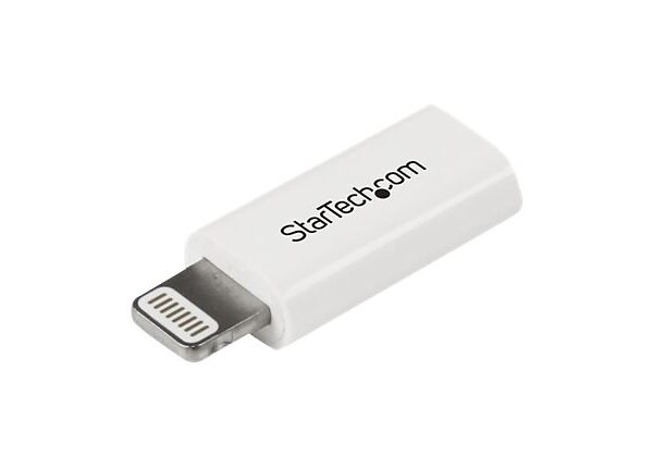 StarTech.com White Apple Lightning to Micro USB Adapter - iPhone iPod iPad