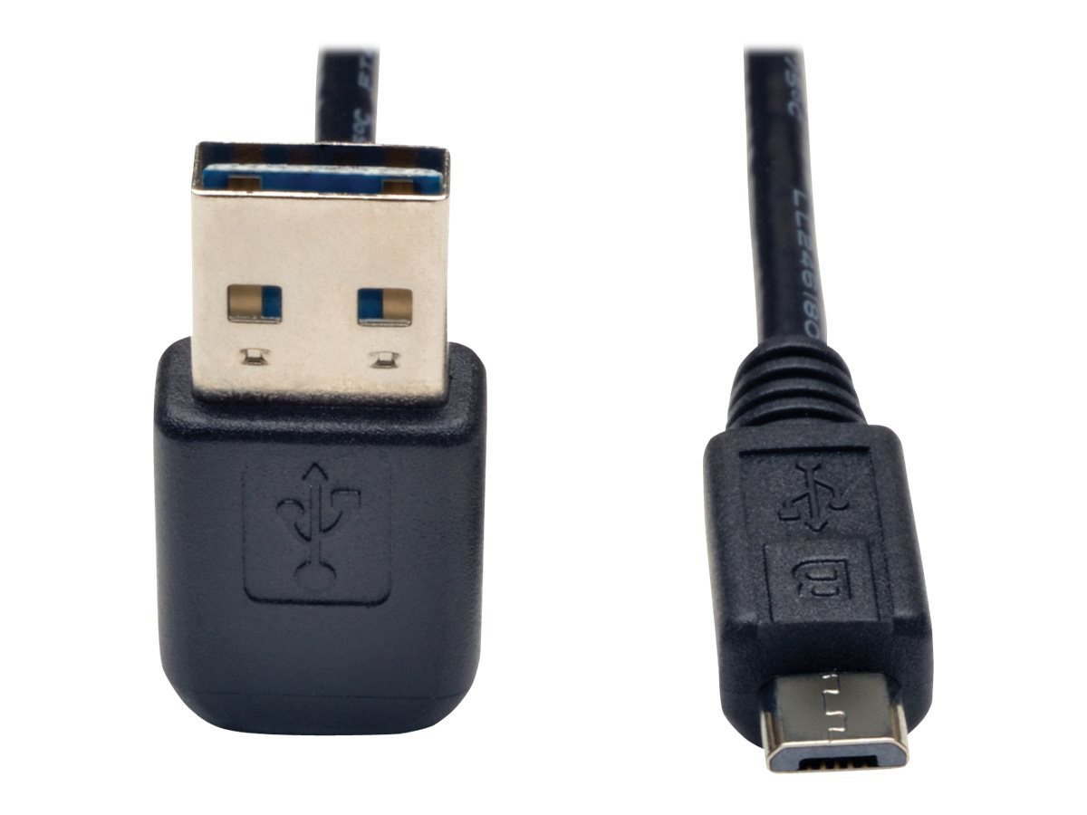 Tripp Lite 6ft USB 2.0 High Speed Cable Reversible Up/Down Angle A to Micro B M/M 6' - USB cable - Micro-USB Type B to