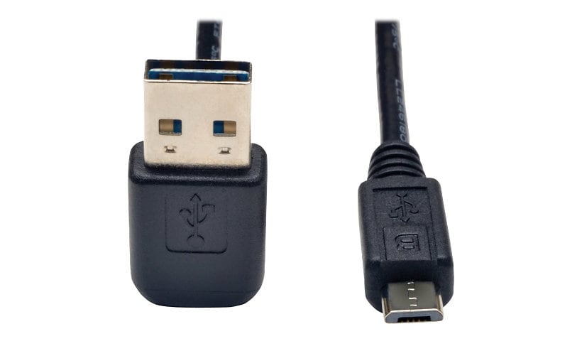 Tripp Lite 6ft USB 2.0 High Speed Cable Reversible Up/Down Angle A to Micro B M/M 6' - USB cable - Micro-USB Type B to