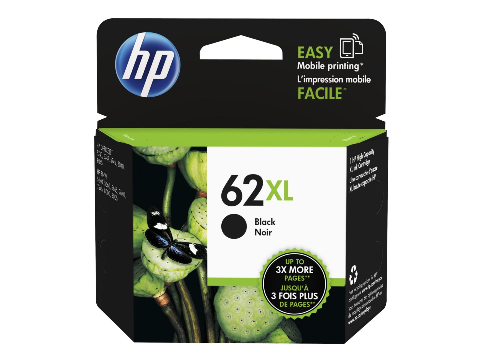 HP 62XL High Yield Black Ink Cartridge C2P05AN - Office Depot