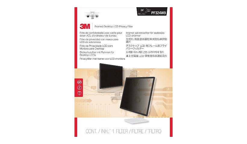 3M Framed Privacy Filter for 24" Widescreen Monitor - display privacy filte