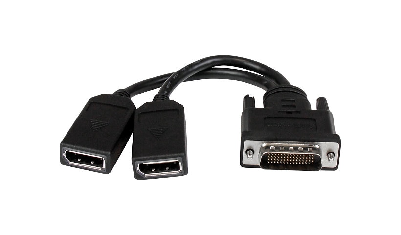StarTech.com 8" DMS-59 to Dual DisplayPort Adapter Cable, 4K x 2K, DMS 59 pin (M) to 2x DP 1.2 (F) Splitter Y Cable, LFH