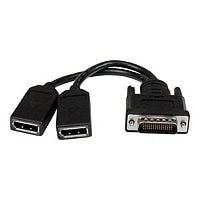 StarTech.com 8" DMS-59 to Dual DisplayPort Adapter Cable, 4K x 2K, DMS 59 pin (M) to 2x DP 1.2 (F) Splitter Y Cable, LFH