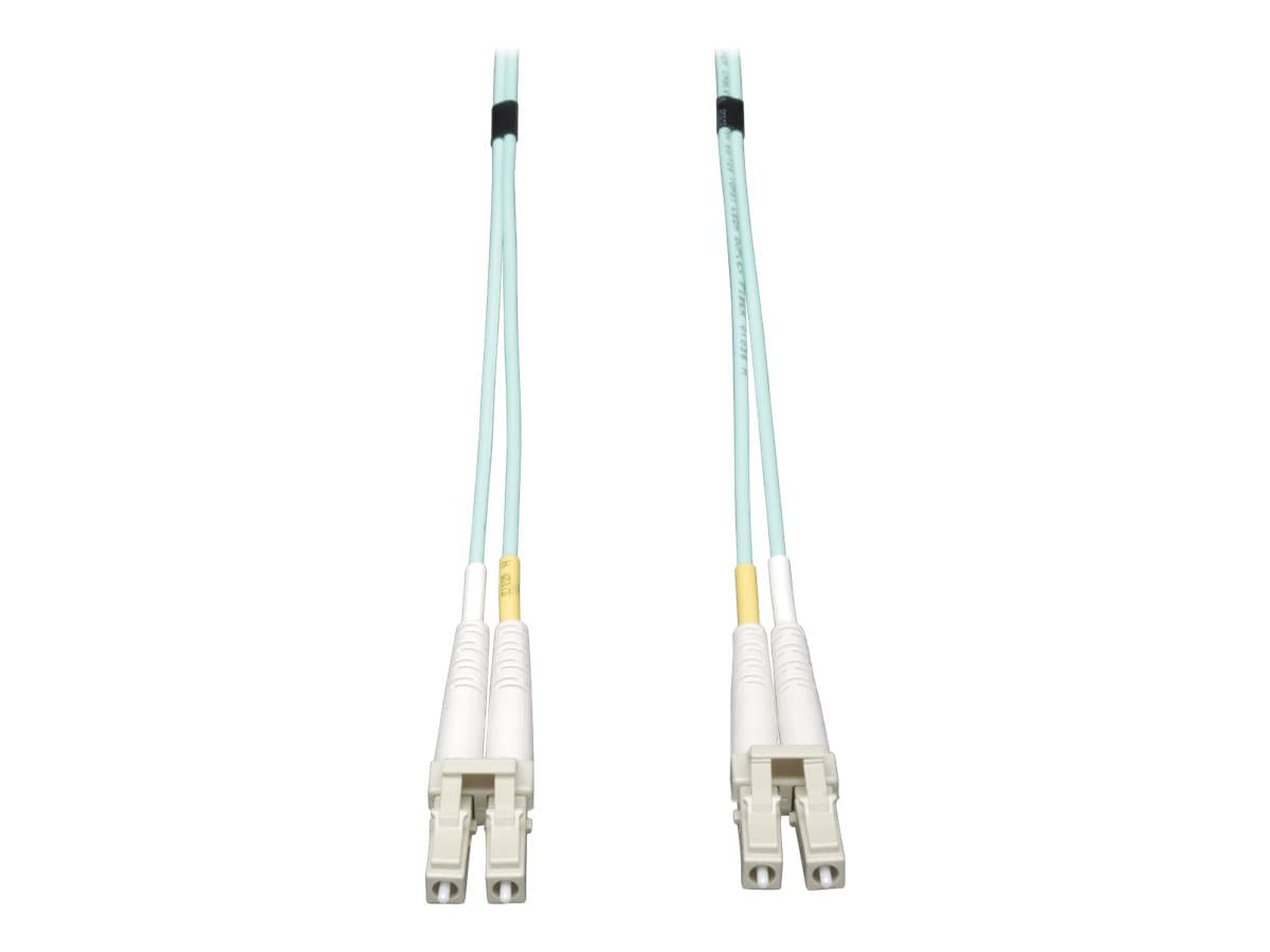 Tripp Lite 10Gb Duplex Multimode 50/125 OM3 LSZH Fiber Cable LC/LC Aqua .5M