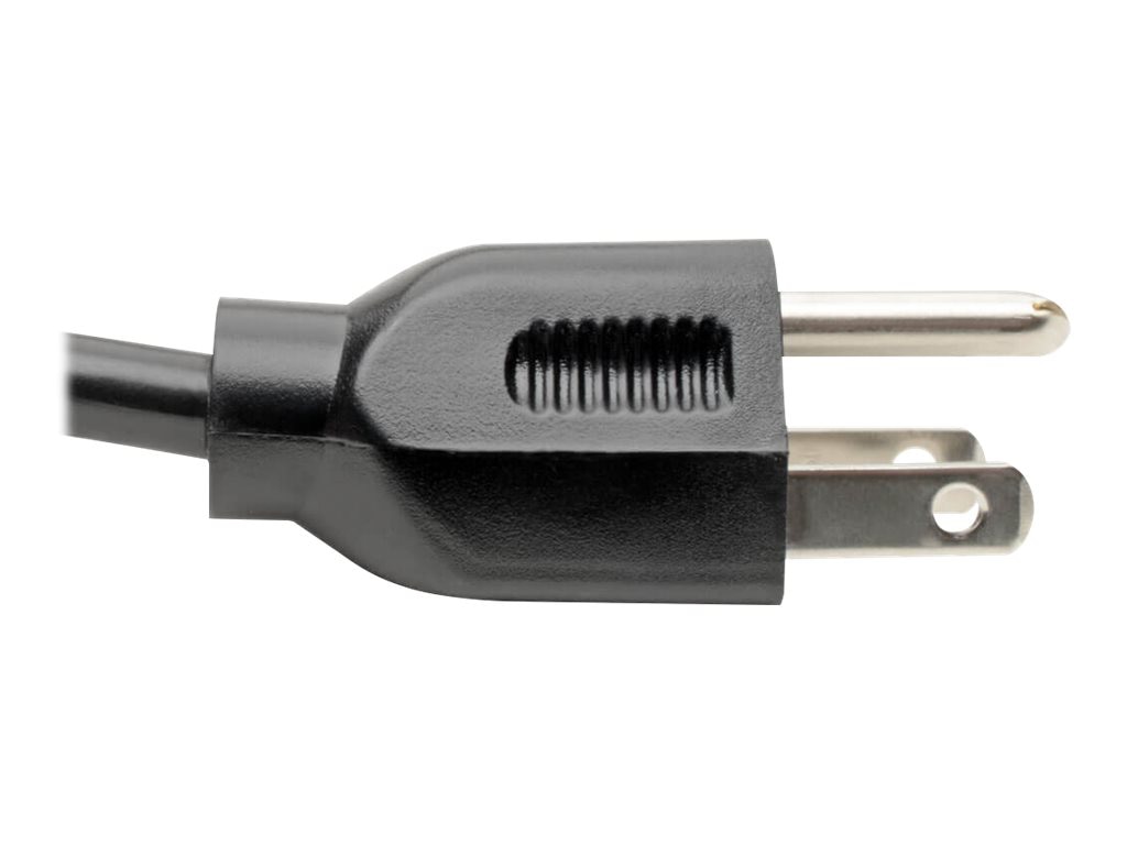 Thumbnail 6 of 6 for Eaton Tripp Lite Series Computer Power Cord, NEMA 5-15P to Right-Angle C13 - 10A, 125V, 18 AWG, 10 ft. (3.05 m), Black -