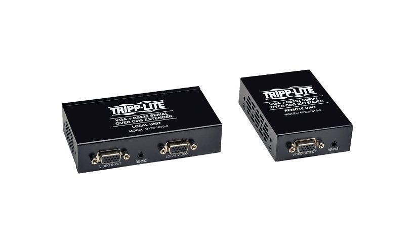 Tripp Lite VGA &amp; RS232 over Cat5/Cat6 Video Extender Transmitter &amp; Receiver EDID - video/serial extender - TAA
