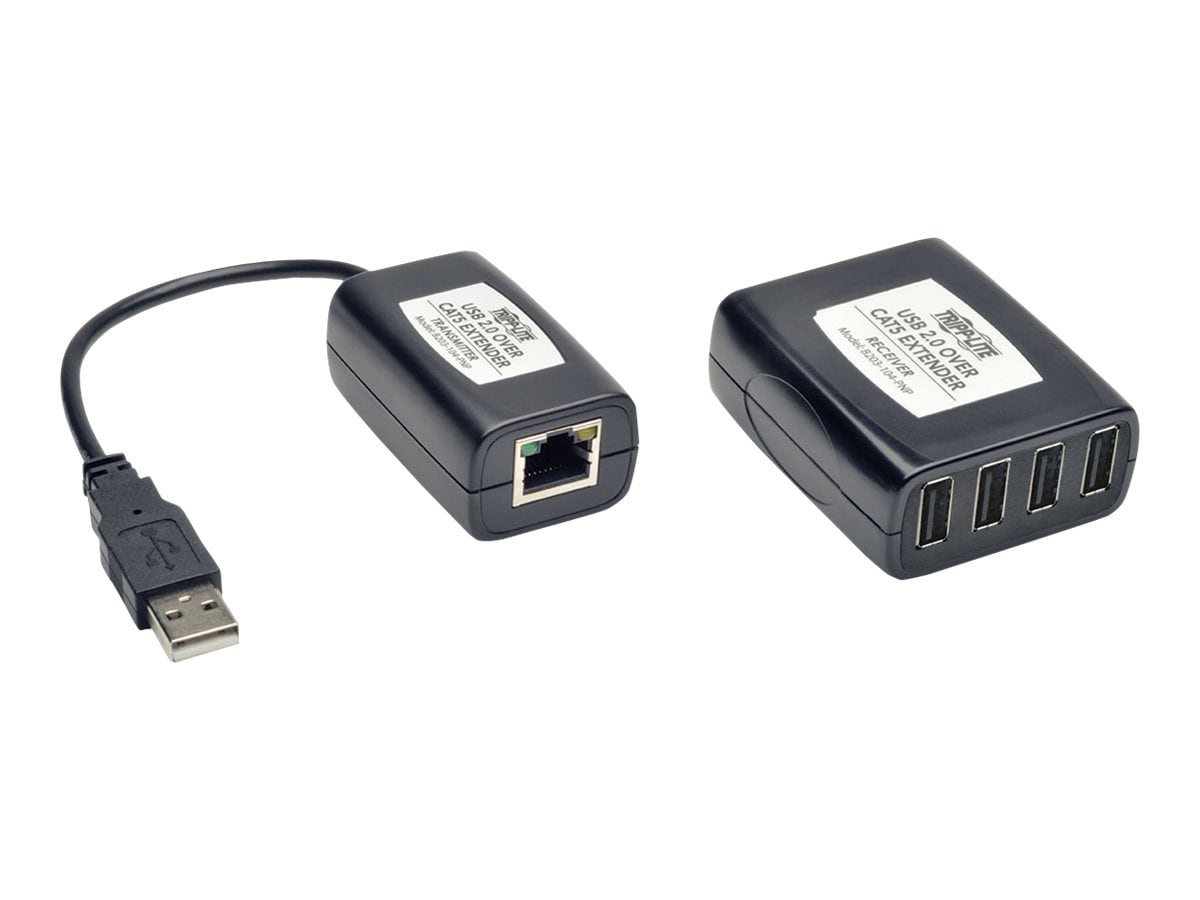 Tripp Lite 4-Port USB 2.0 Over Cat5 Cat6 Video Extender Hub Kit Transmitter & Receiver 164' - USB extender - USB, USB