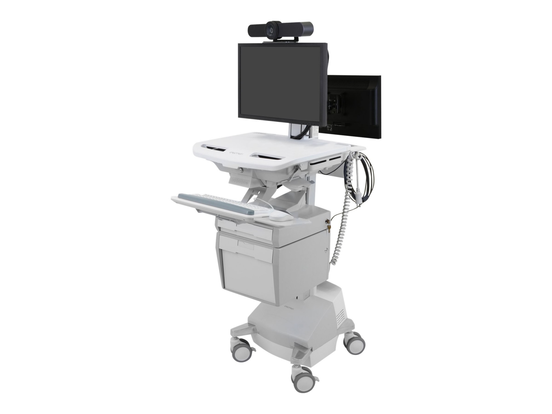 Ergotron StyleView Telepresence cart - open architecture - for 2 LCD displa