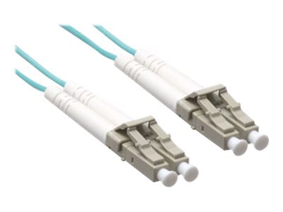 Axiom LC-LC Multimode Duplex OM3 50/125 Fiber Optic Cable - 1m - Aqua - network cable - 1 m