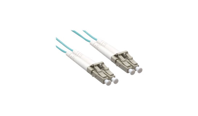 Axiom LC-LC Multimode Duplex OM3 50/125 Fiber Optic Cable - 1m - Aqua - network cable - 1 m