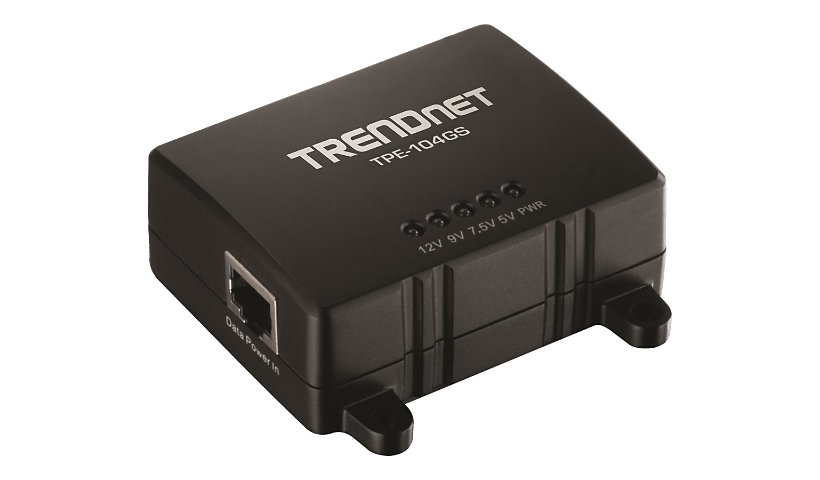 TRENDnet Gigabit PoE Splitter, 1 x Gigabit PoE Input Port, 1 x Gigabit Output Port, Up to 100m (328 ft), Supports 5V,