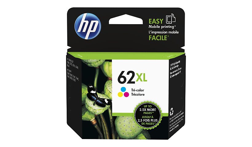 HP 62XL - High Yield - color (cyan, magenta, yellow) - original - ink cartr