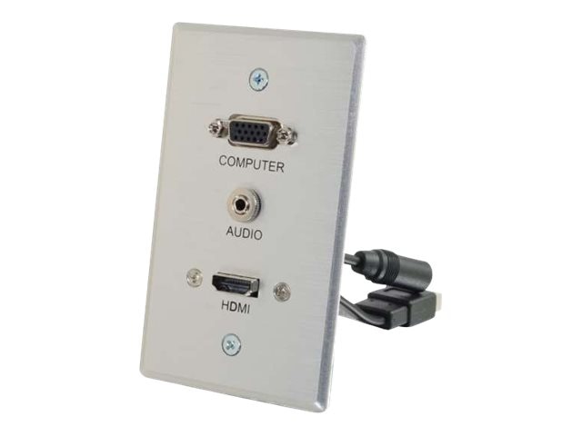 C2G HDMI, VGA and 3.5mm Pass Through Wall Plate - Single Gang