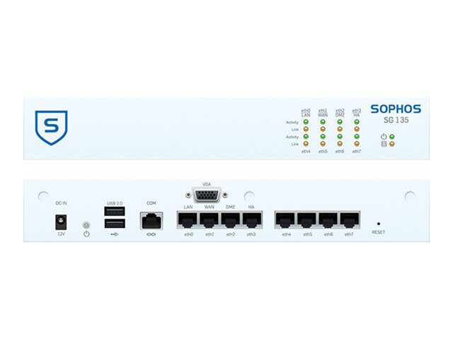 Sophos SG 135w - security appliance - Wi-Fi 5 - with 2 years TotalProtect