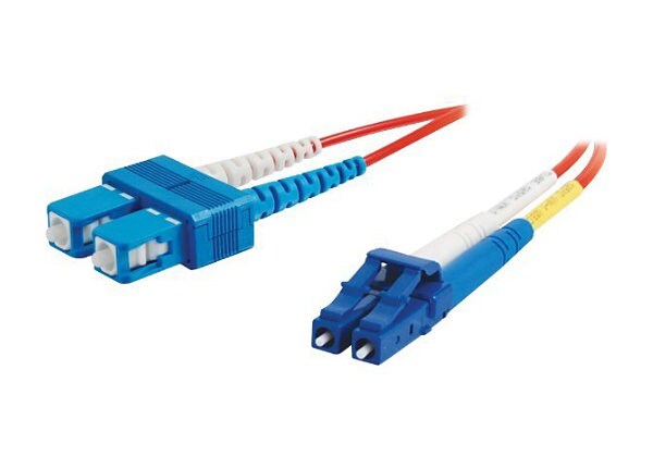 C2G 3m LC-SC 9/125 OS1 Duplex Single-Mode PVC Fiber Optic Cable - Red - patch cable - 10 ft - red