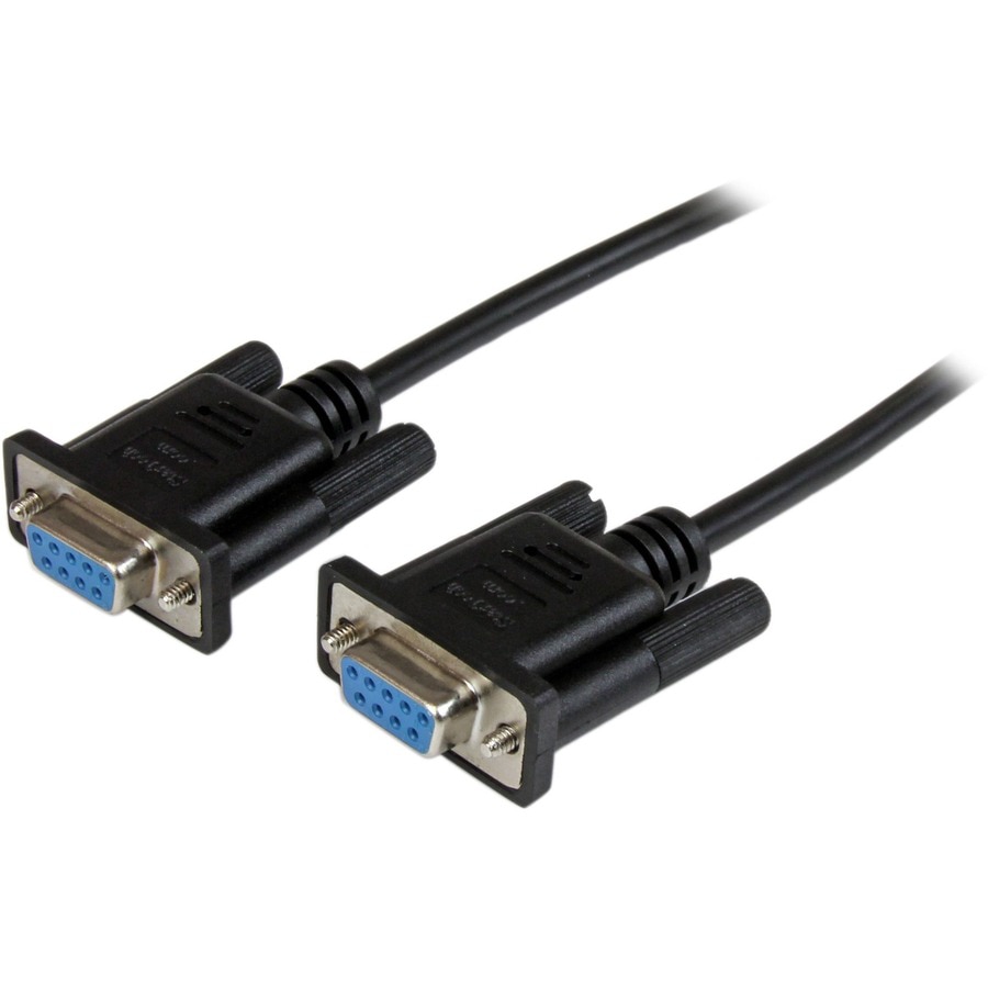 StarTech.com 2m Black DB9 RS232 Serial Null Modem Cable F/F