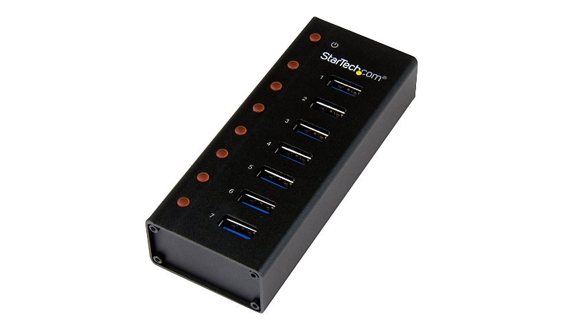 StarTech.com 7 Port USB 3.0 Hub - 7xUSB-A - Mountable, Metal - Self Powered
