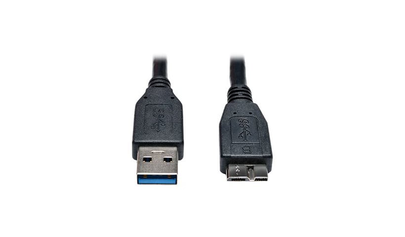 Eaton Tripp Lite Series USB 3.0 SuperSpeed Device Cable (A to Micro-B M/M) Black, 1 ft. (0.31 m) - USB cable - Micro-USB