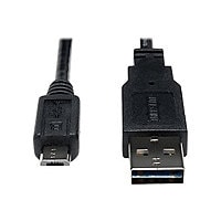 Tripp Lite USB 2.0 Reversible Charging Sync Cable 24AWG A to Micro B 1ft